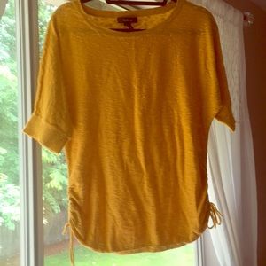 Style&Co linen blend mustard yellow top, Large